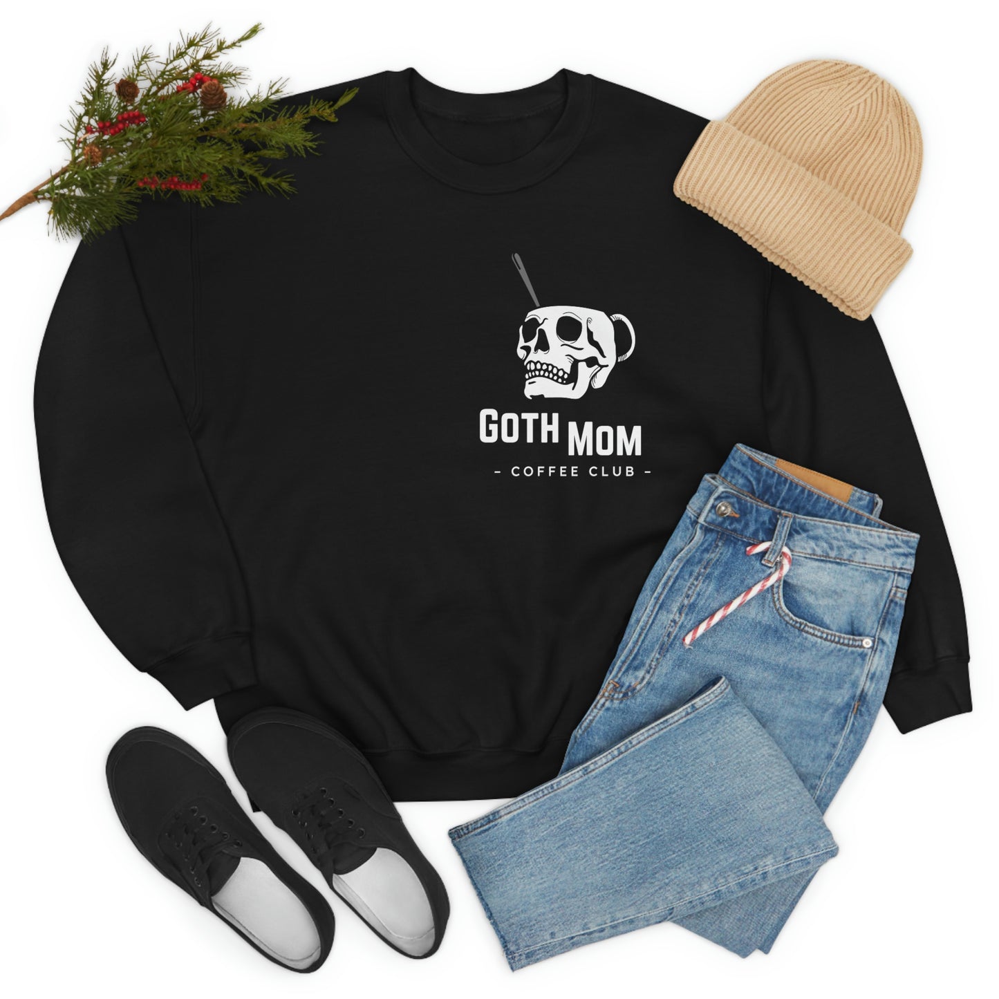 BLACK - Goth Mom Coffee Shop Unisex Crewneck Sweatshirt